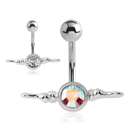 Beaded Hook Belly Bar - Basic Curved Barbell. Navel Rings Australia.