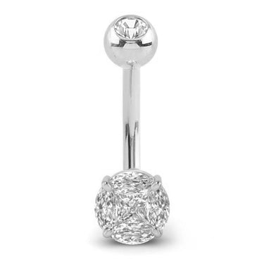 White Gold Belly Classic 14K White Gold Belly Button