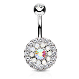 Juliet's Triple Tiered Belly Button Bar - Fixed (non-dangle) Belly Bar. Navel Rings Australia.