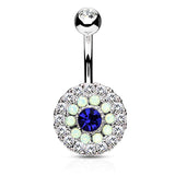 Juliet's Triple Tiered Belly Button Bar - Fixed (non-dangle) Belly Bar. Navel Rings Australia.