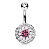 Juliet's Triple Tiered Belly Button Bar - Fixed (non-dangle) Belly Bar. Navel Rings Australia.