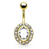 Roxette's Diamanté Belly Bar with Gold Plating