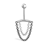Double Chain Drape Earring by Maria Tash in 14K White Gold