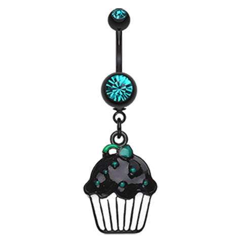 Midnight Munchies Cupcake Belly Dangle - Dangling Belly Ring. Navel Rings Australia.