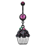 Midnight Munchies Cupcake Belly Dangle - Dangling Belly Ring. Navel Rings Australia.