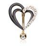 Elvira Love Heart Belly Bar in Gold - Reverse Top Down Belly Ring. Navel Rings Australia.