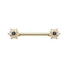 Trixie Black Flower Burst Nipple Ring in Gold