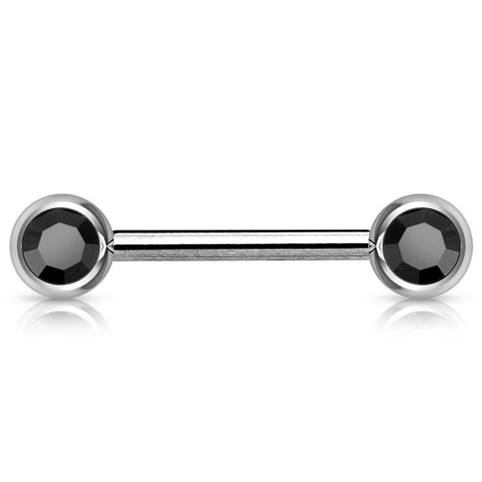 Classique 316L Surgical Steel Gem Nipple Barbells - Nipple Ring. Navel Rings Australia.