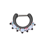 Midnight White Opal Septum Clicker - Septum. Navel Rings Australia.