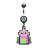 My Pastel Robot Dangly Navel Piercing Bar - Dangling Belly Ring. Navel Rings Australia.