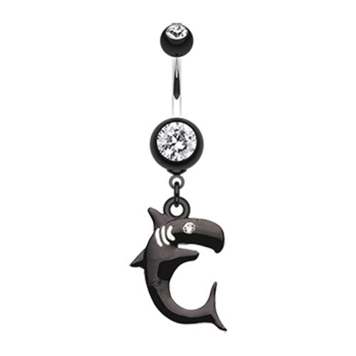 Jaws Shark Attack Belly Piercing Ring - Dangling Belly Ring. Navel Rings Australia.