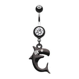 Jaws Shark Attack Belly Piercing Ring - Dangling Belly Ring. Navel Rings Australia.