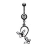 Blackline Fantasy Butterfly Belly Bar - Dangling Belly Ring. Navel Rings Australia.