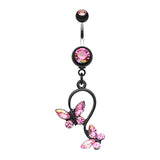 Blackline Fantasy Butterfly Belly Bar - Dangling Belly Ring. Navel Rings Australia.