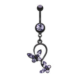 Blackline Fantasy Butterfly Belly Bar - Dangling Belly Ring. Navel Rings Australia.