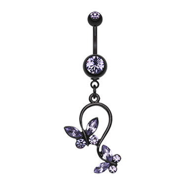 Blackline Fantasy Butterfly Belly Bar - Dangling Belly Ring. Navel Rings Australia.