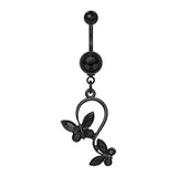 Blackline Fantasy Butterfly Belly Bar - Dangling Belly Ring. Navel Rings Australia.