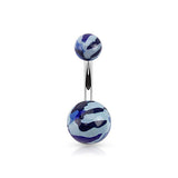 Go Camo Acrylic Belly Bars - Basic Curved Barbell. Navel Rings Australia.