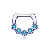 Oriana Hex Opal Septum Clicker - Septum. Navel Rings Australia.