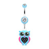 Mrs Know it Owl Belly Ring - Dangling Belly Ring. Navel Rings Australia.