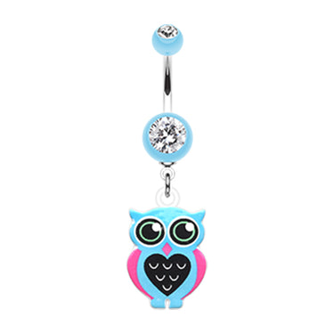 Mrs Know it Owl Belly Ring - Dangling Belly Ring. Navel Rings Australia.