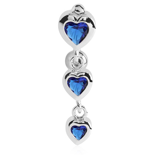 Bellè Heart Drop Belly Button Ring - Reverse Top Down Belly Ring. Navel Rings Australia.