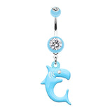 Jaws Shark Attack Belly Piercing Ring - Dangling Belly Ring. Navel Rings Australia.