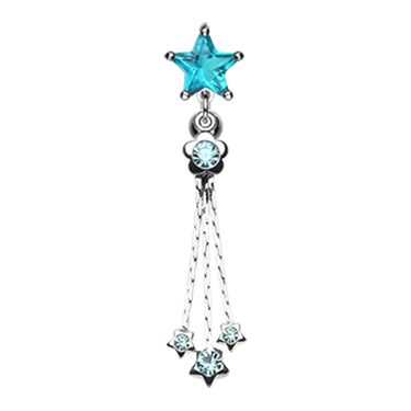Shoot for the Stars Belly Bar - Reverse Top Down Belly Ring. Navel Rings Australia.