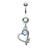 La Feminite Heart Belly Ring - Dangling Belly Ring. Navel Rings Australia.