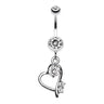 La Feminite Heart Belly Ring - Dangling Belly Ring. Navel Rings Australia.