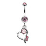 La Feminite Heart Belly Ring - Dangling Belly Ring. Navel Rings Australia.