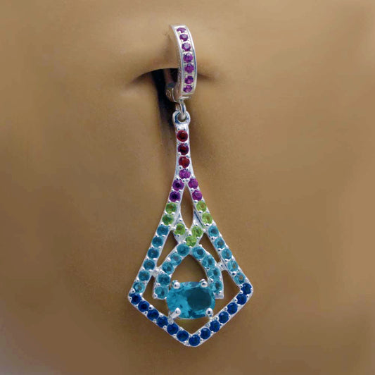 TummyToys® 925 Silver Designer Bohemia Belly Huggy by Tina Sugandh - TummyToys® Patented Clasp. Navel Rings Australia.