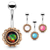 Boêmio Opal Belly Bar with Rose Gold Plating