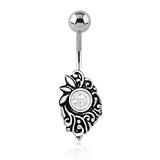 Bohemian Opal Obsession Belly Bar - Fixed (non-dangle) Belly Bar. Navel Rings Australia.