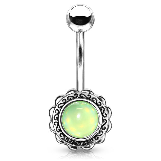 Boêmio Illumination Belly Bar - Fixed (non-dangle) Belly Bar. Navel Rings Australia.