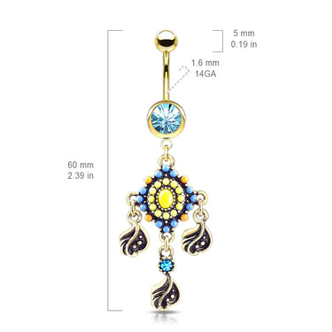 Indie Dream Reverie Belly Dangle - Dangling Belly Ring. Navel Rings Australia.