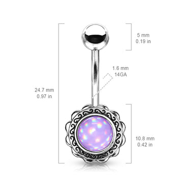 Boêmio Illumination Belly Bar - Fixed (non-dangle) Belly Bar. Navel Rings Australia.