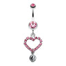 Boss Heart Belly Dangle - Dangling Belly Ring. Navel Rings Australia.