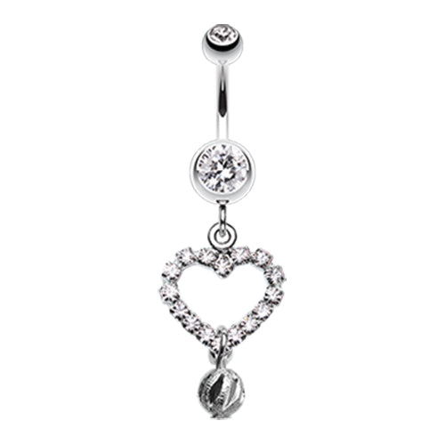 Boss Heart Belly Dangle - Dangling Belly Ring. Navel Rings Australia.