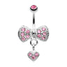 Bow n' Romeo Belly Ring - Fixed (non-dangle) Belly Bar. Navel Rings Australia.