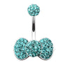 Motleys™ Bow Tie Aficionado Belly Bar - Fixed (non-dangle) Belly Bar. Navel Rings Australia.