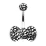 Motleys™ Bow Tie Aficionado Belly Bar - Fixed (non-dangle) Belly Bar. Navel Rings Australia.