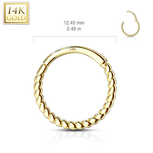 Braided Septum & Earring Body Jewellery in 14K Gold - Earring. Navel Rings Australia.