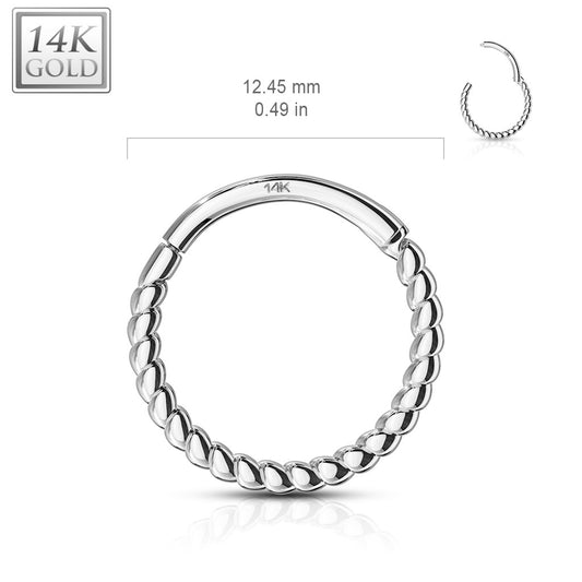 Braided Septum & Earring Body Jewellery in White Gold - Earring. Navel Rings Australia.