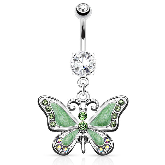 La Allure Butterfly Belly Ring - Dangling Belly Ring. Navel Rings Australia.