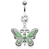 La Allure Butterfly Belly Ring - Dangling Belly Ring. Navel Rings Australia.