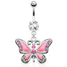 La Allure Butterfly Belly Ring - Dangling Belly Ring. Navel Rings Australia.
