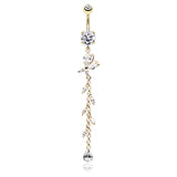 Bonnie Butterfly Belly Dangle in Gold - Dangling Belly Ring. Navel Rings Australia.