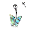Abalone Shell Butterfly Belly Ring