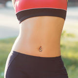 Crystal Stack Butterfly Belly Dangle - Dangling Belly Ring. Navel Rings Australia.